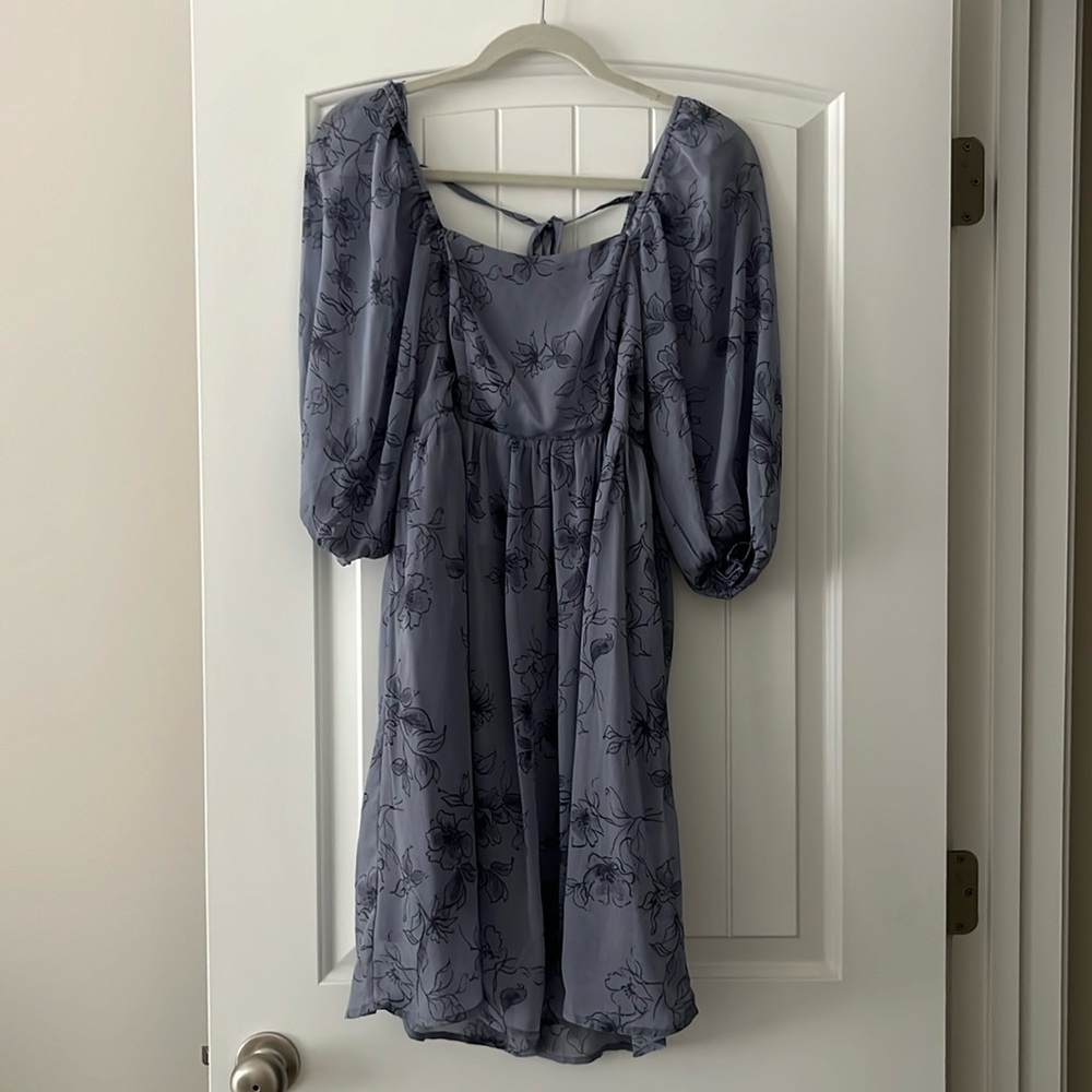 Blue floral mini dress